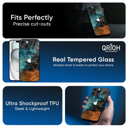 Golden Splash Glass Case for iPhone 16 Pro Max