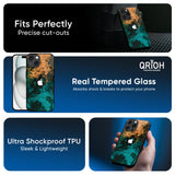 Watercolor Wave Glass Case for iPhone 16 Plus