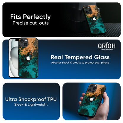 Watercolor Wave Glass Case for iPhone 16 Pro Max