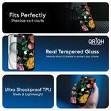 Flowers & Butterfly Glass Case for iPhone 16 Plus