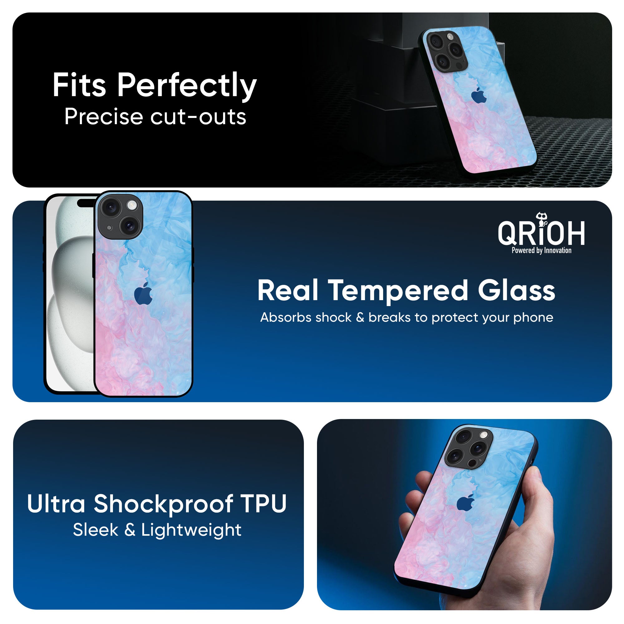 Mixed Watercolor Glass Case for iPhone 16 Pro Max