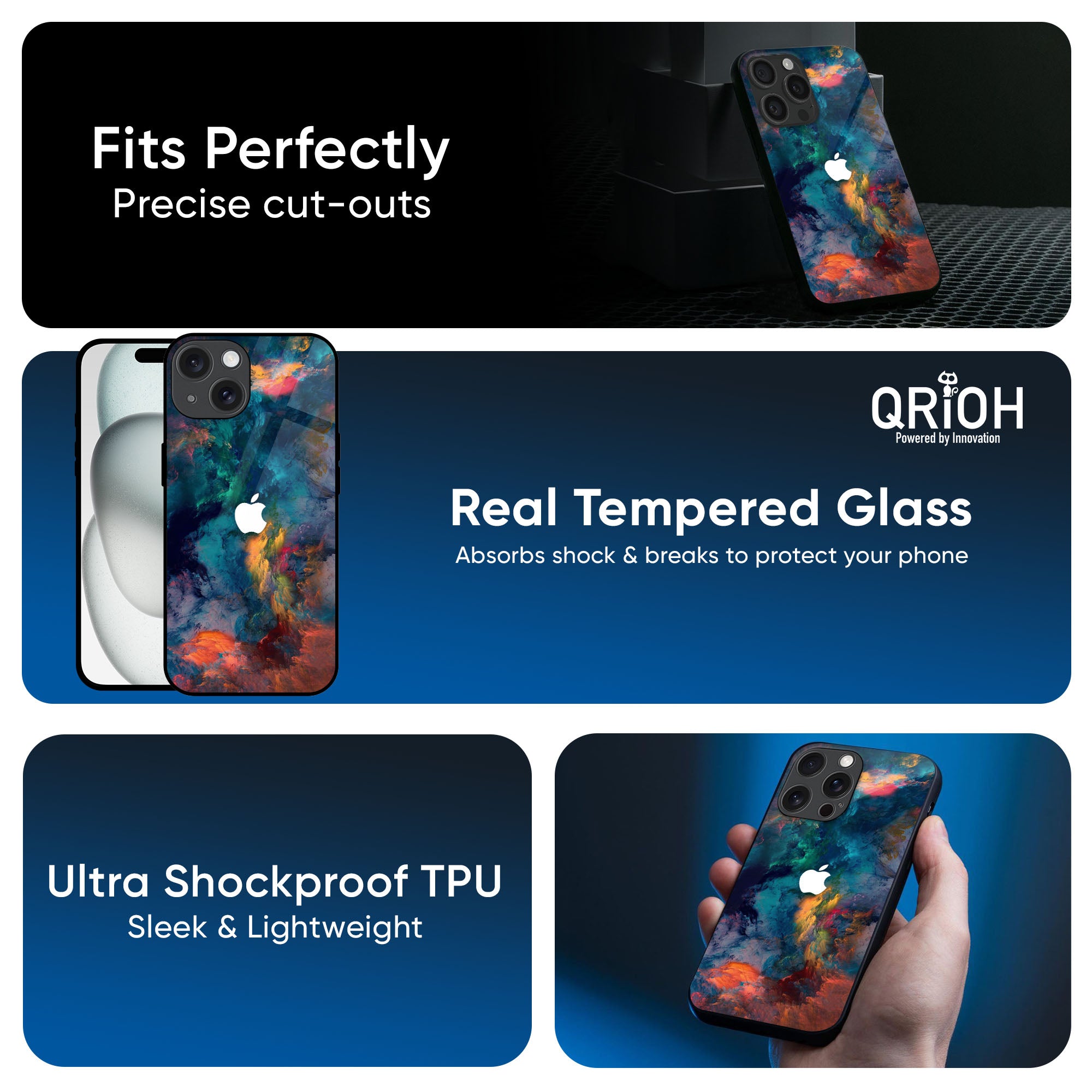 Colored Storm Glass Case for iPhone 16 Pro Max