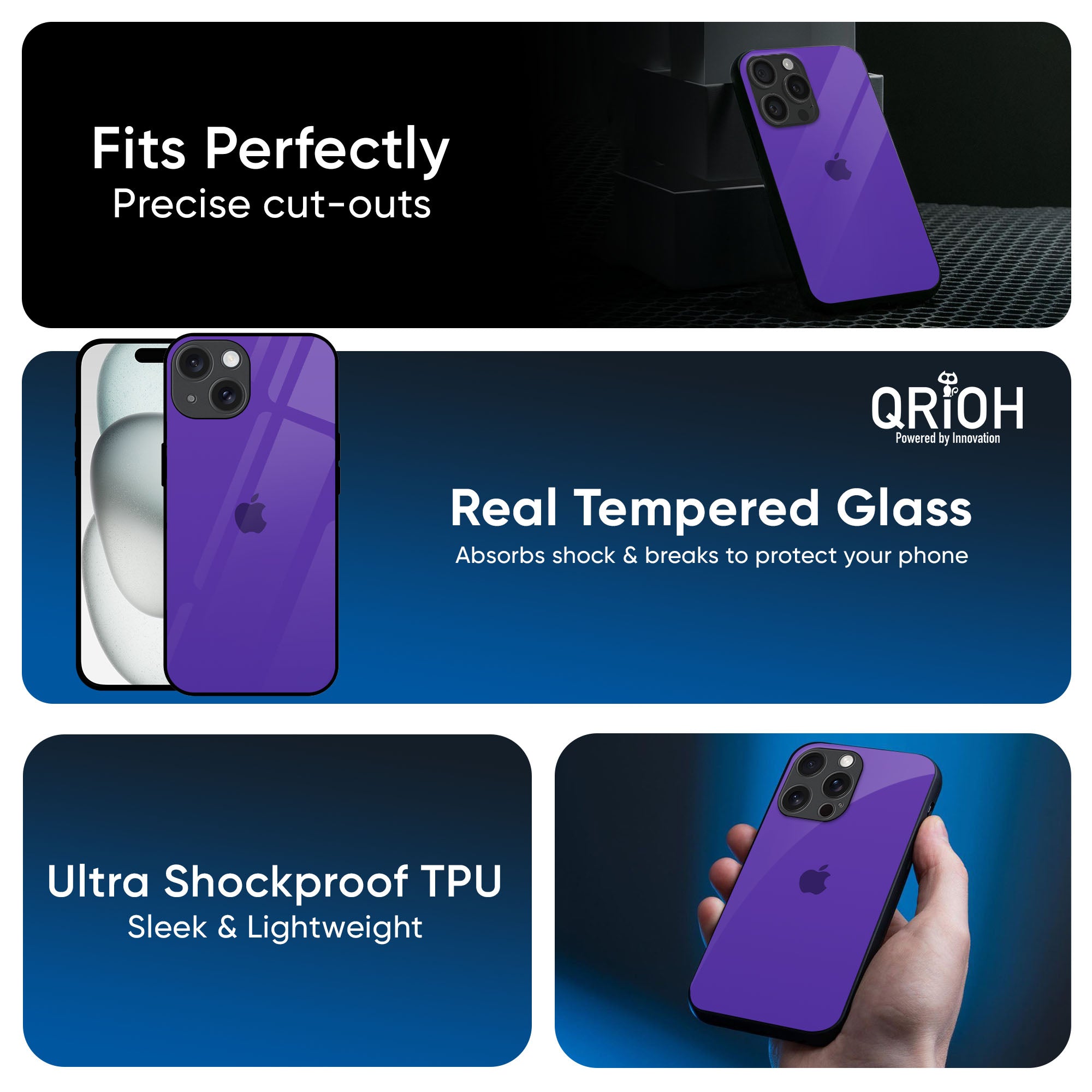 Amethyst Purple Glass Case for iPhone 16 Pro Max