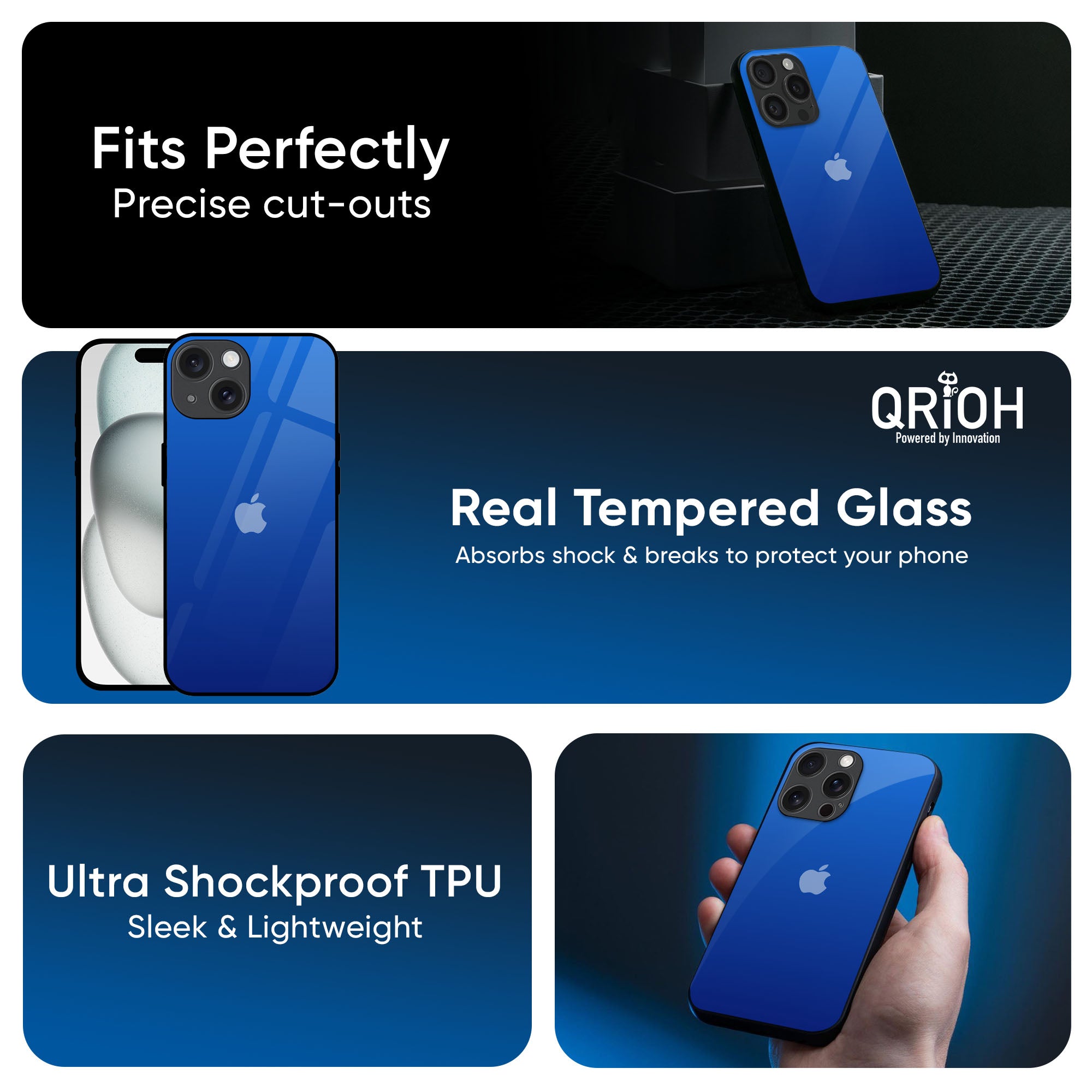 Egyptian Blue Glass Case for iPhone 16 Pro Max