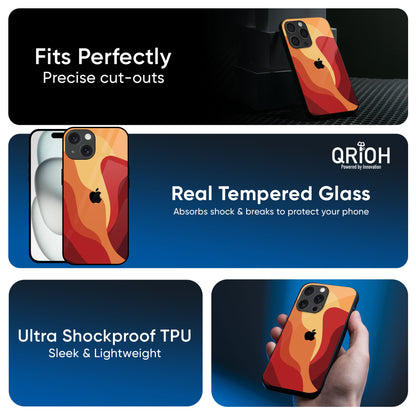 Magma Color Pattern Glass Case for iPhone 16 Pro Max