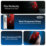 Maroon Faded Glass Case for iPhone 16