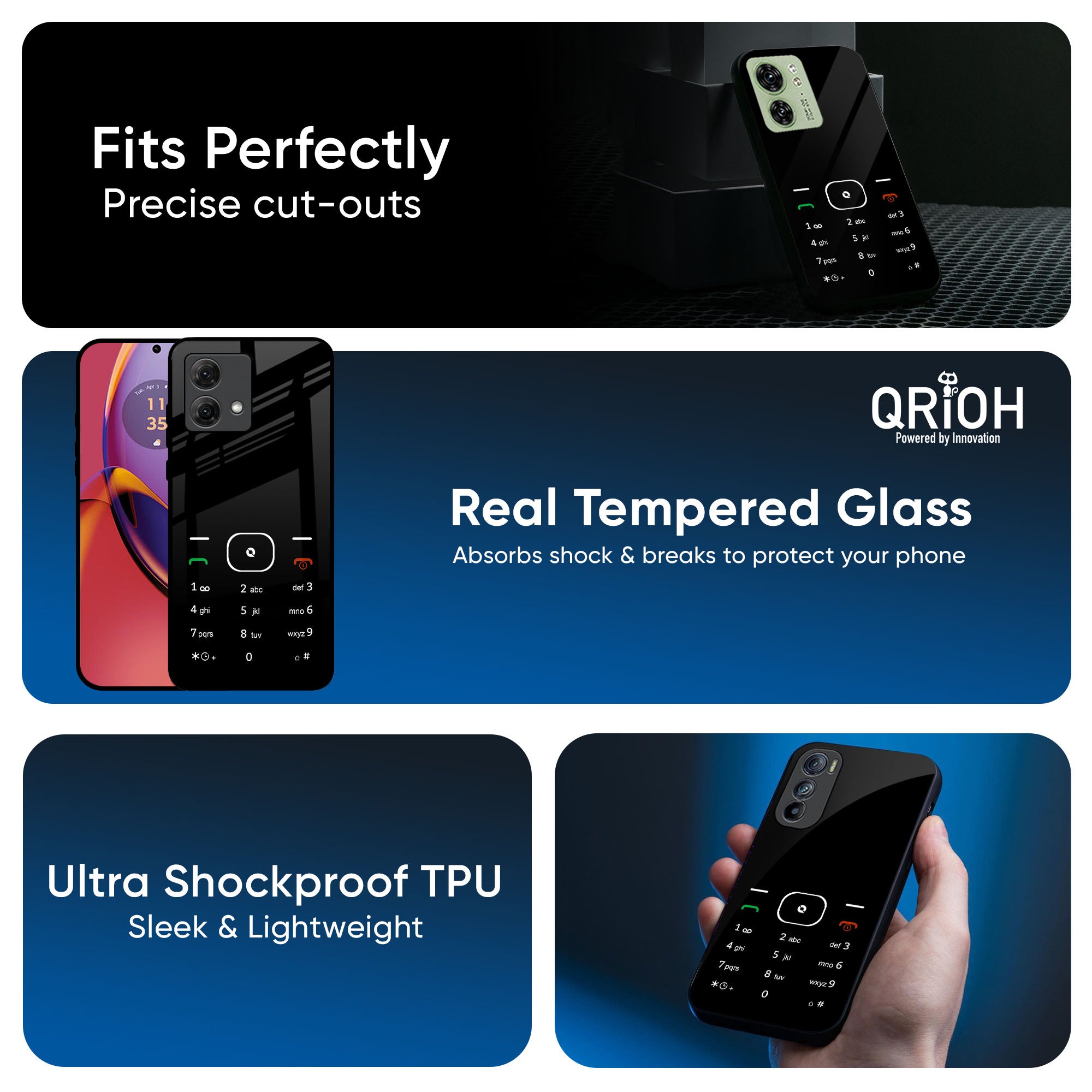 Classic Keypad Pattern Glass Case for Motorola G35 5G