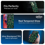 Abstract Green Glass Case For Motorola G45 5G