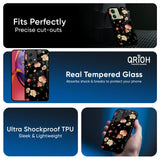 Black Spring Floral Glass Case for Motorola Edge 50 5G