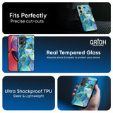 Turquoise Geometrical Marble Glass Case for Motorola G85 5G