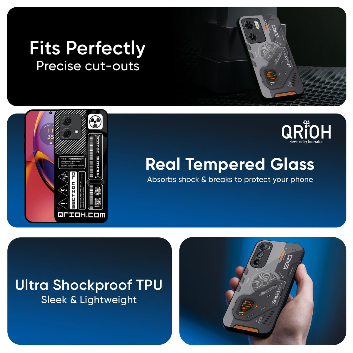 Futuristic Art Glass Case for Motorola Edge 40 Neo