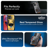 Yellow Racing Car Glass Case for Motorola G45 5G