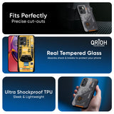 Yellow Racing Car Glass Case for Motorola Edge 50 Fusion 5G