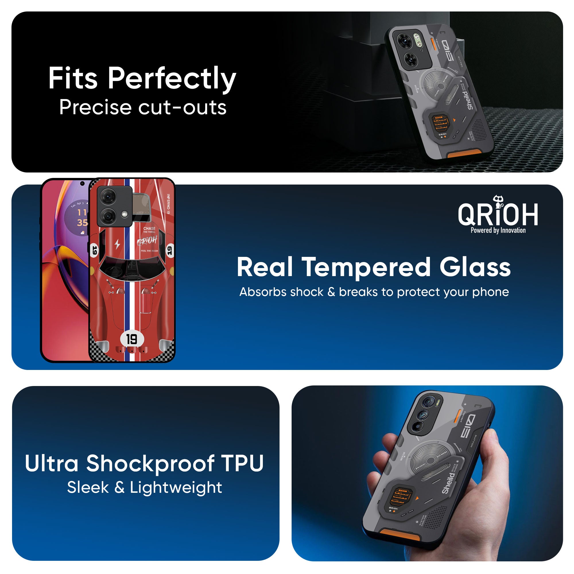 Racing Vintage Glass Case for Motorola Edge 50 Neo 5G