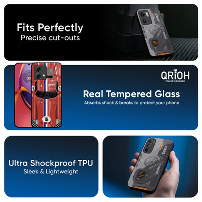 Racing Vintage Glass Case for Motorola Edge 40