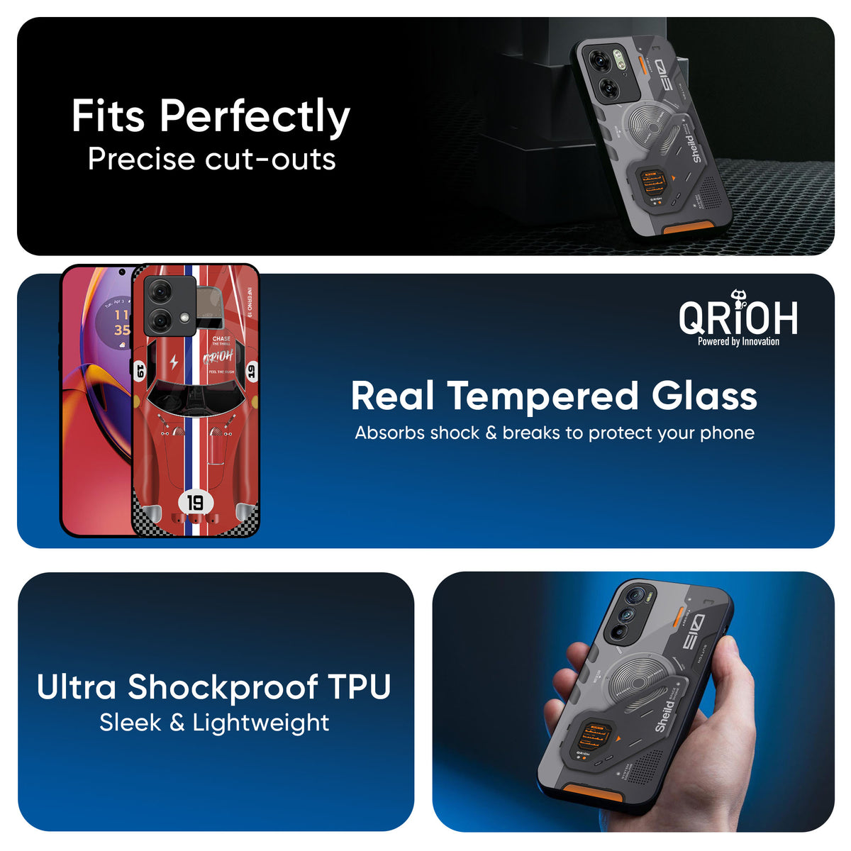 Racing Vintage Glass Case for Motorola G84 5G