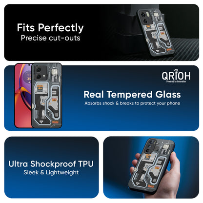 Retro Futuristic Glass Case for Motorola Edge 40