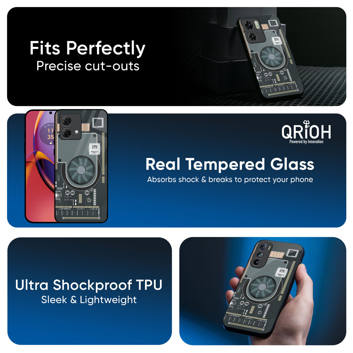 Motherboard Circuit Glass Case for Motorola G84 5G