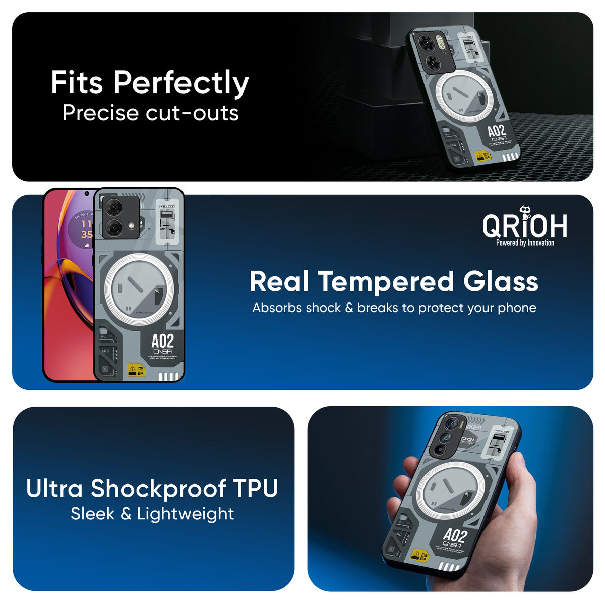 Modern Technology Glass Case for Motorola Edge 50 5G