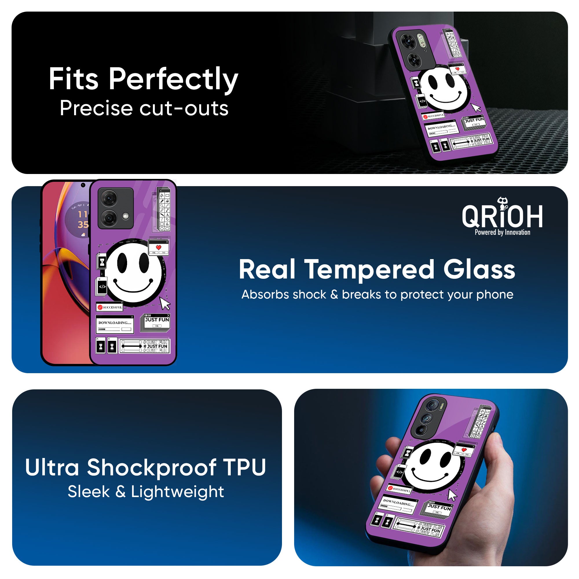 Code with Smile Glass Case for Motorola Edge 30 Ultra
