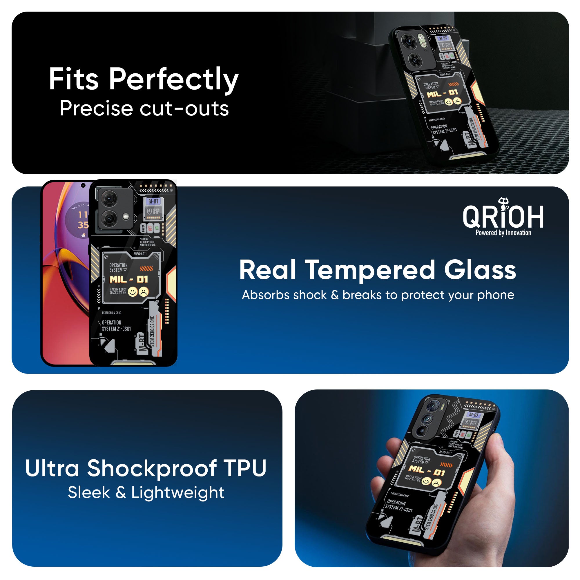 Exposed Parts Glass Case for Motorola Edge 30 Ultra