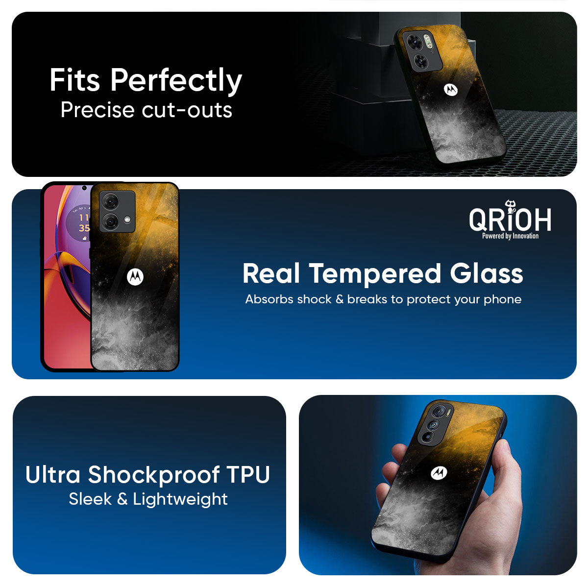 Gold Gradient Glass Case for Motorola G35 5G