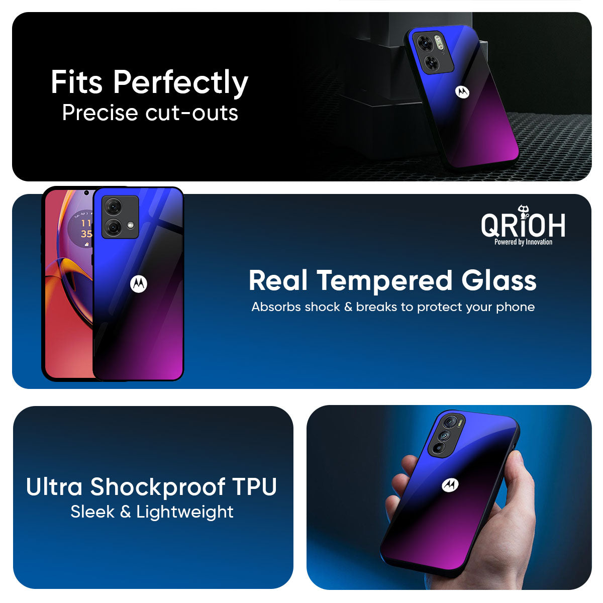 Viola Gradient Glass Case for Motorola G35 5G