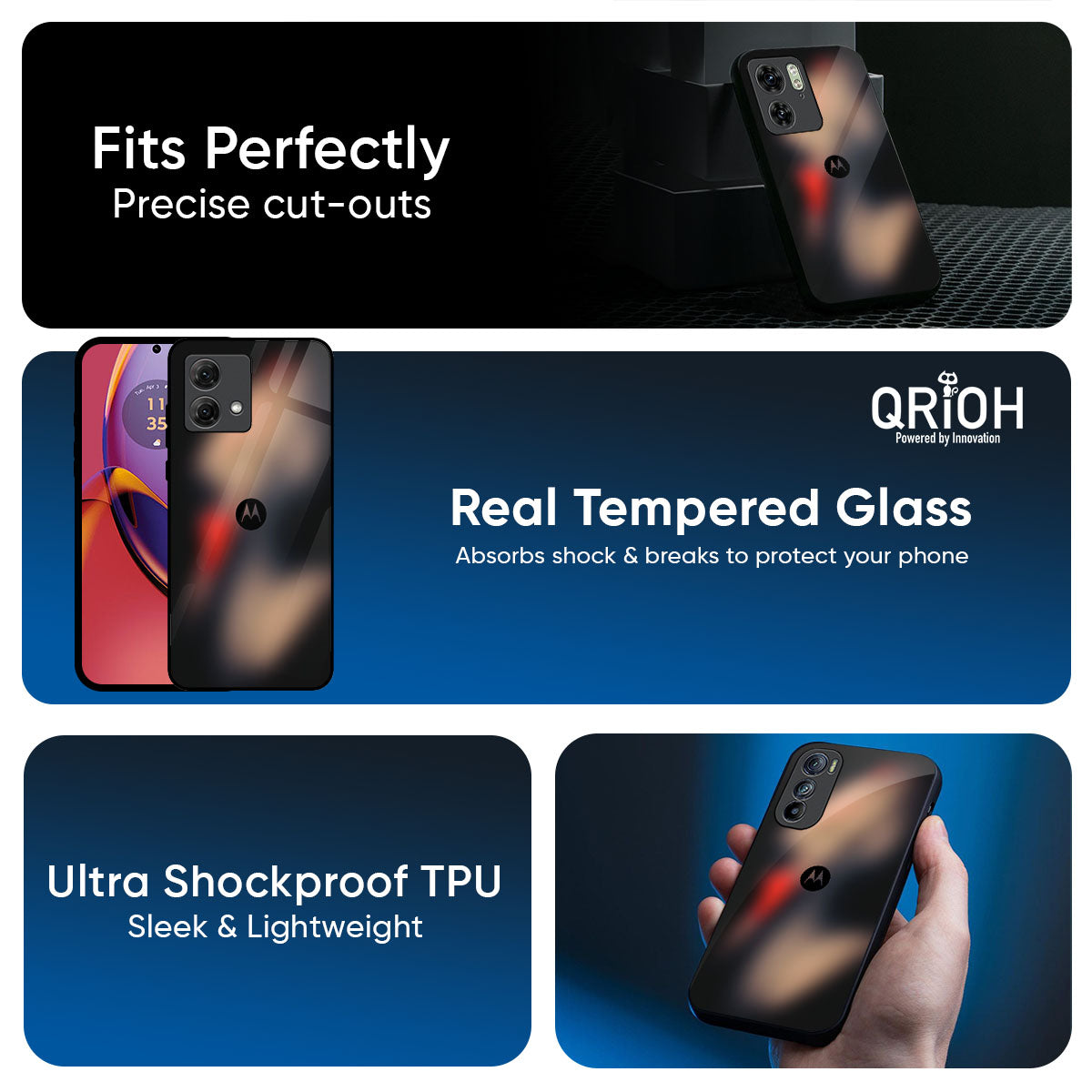 Dark Gradient Glass Case for Motorola G45 5G