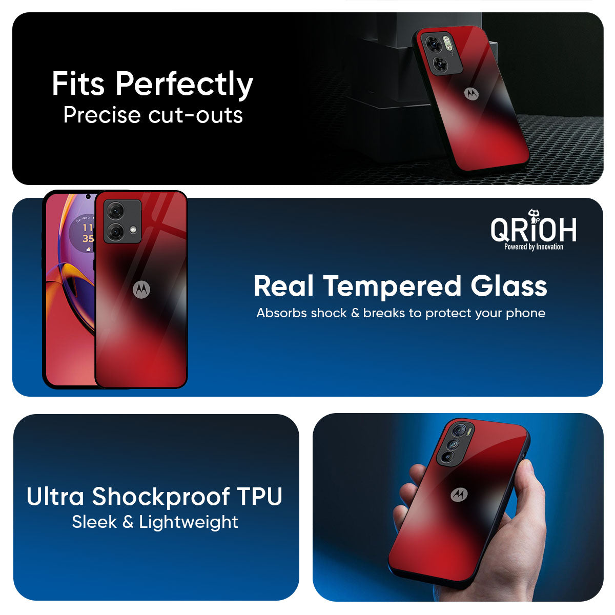 Red Garnet Glass Case for Motorola G35 5G