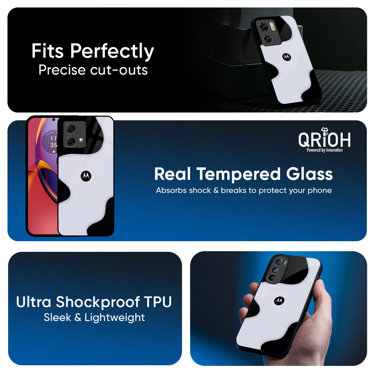 Wheat Cream Wavy Glass Case for Motorola G35 5G