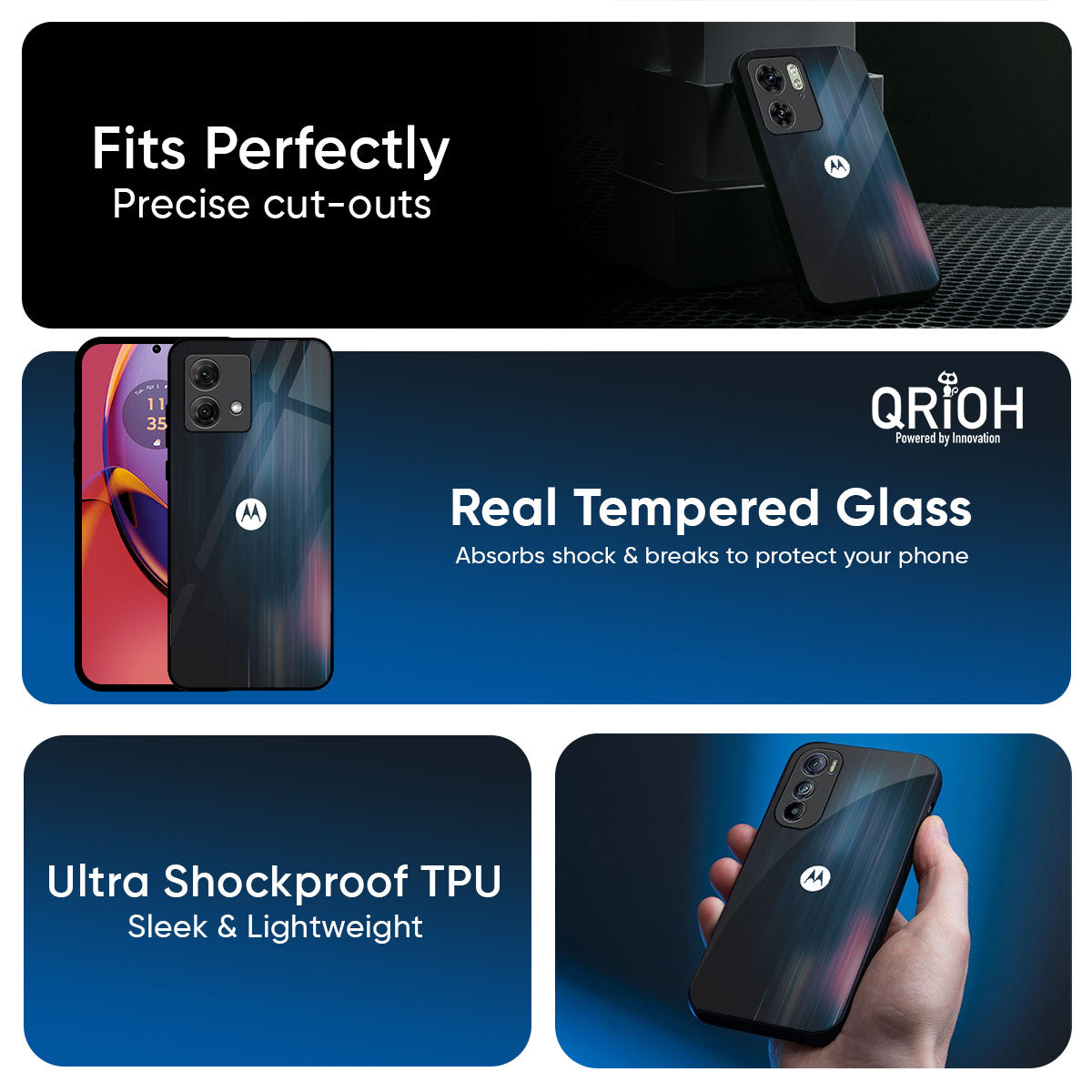 Dark Aesthetic Glass Case for Motorola G35 5G