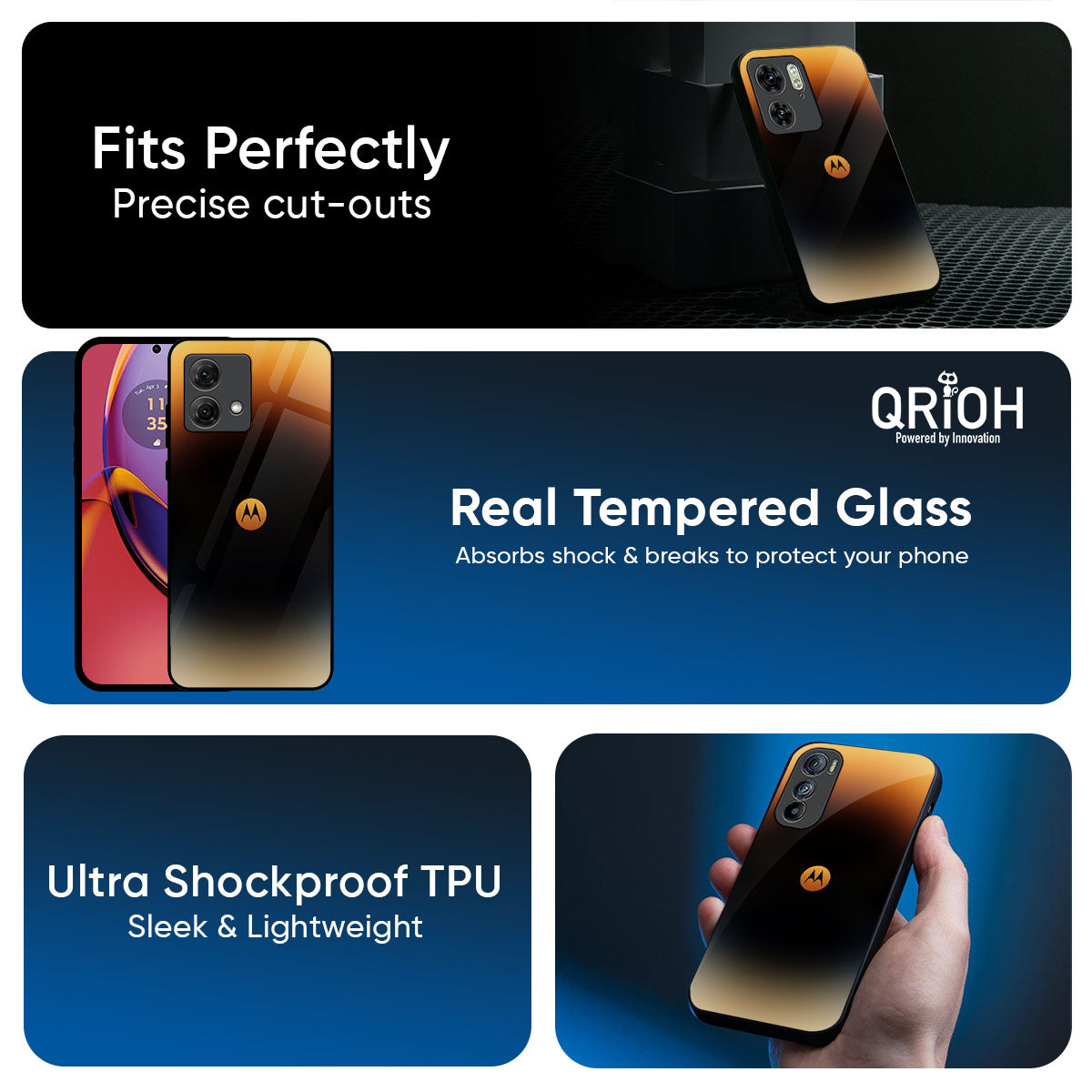Grainy Yellow Glass Case for Motorola G35 5G