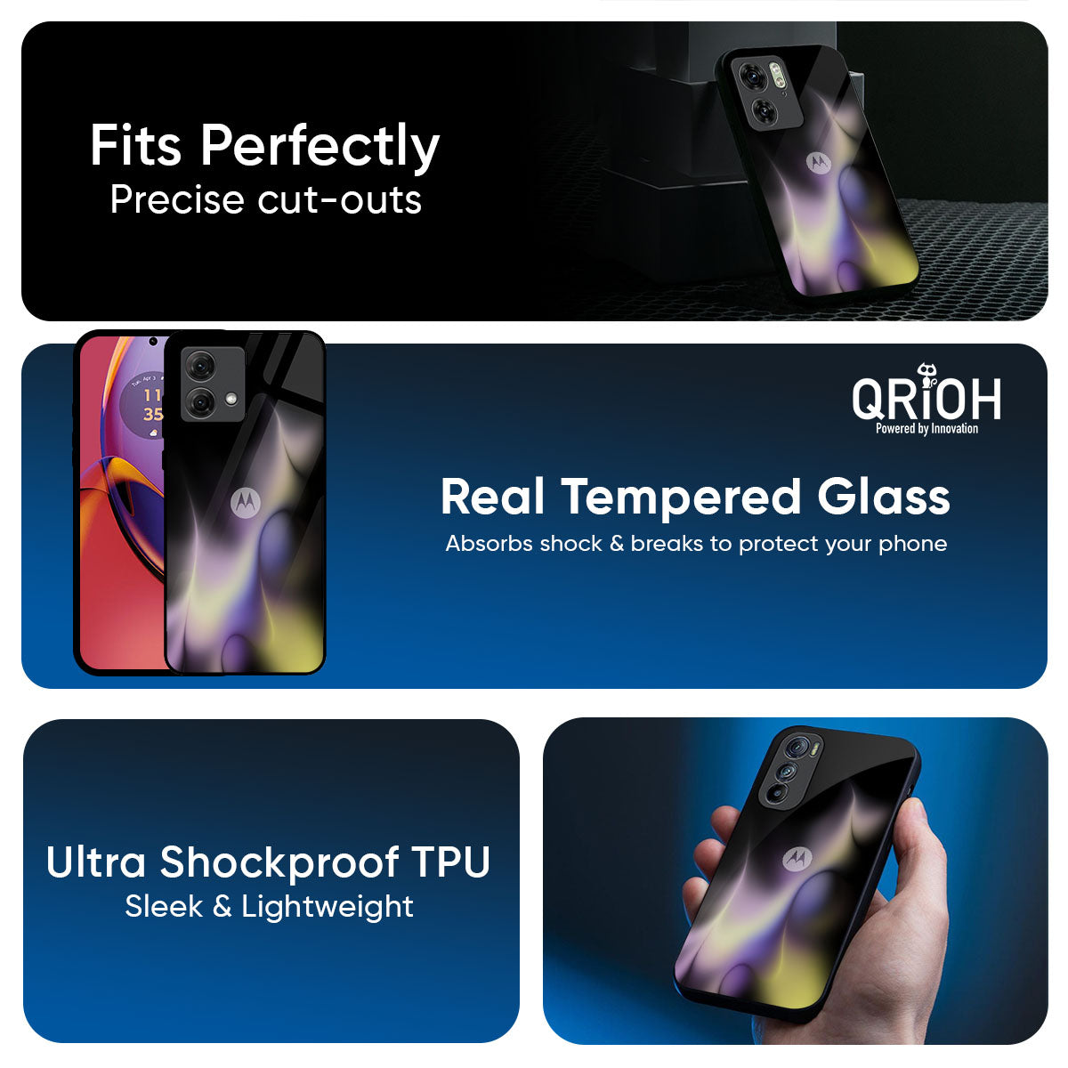 Flames Flow Glass Case for Motorola G45 5G