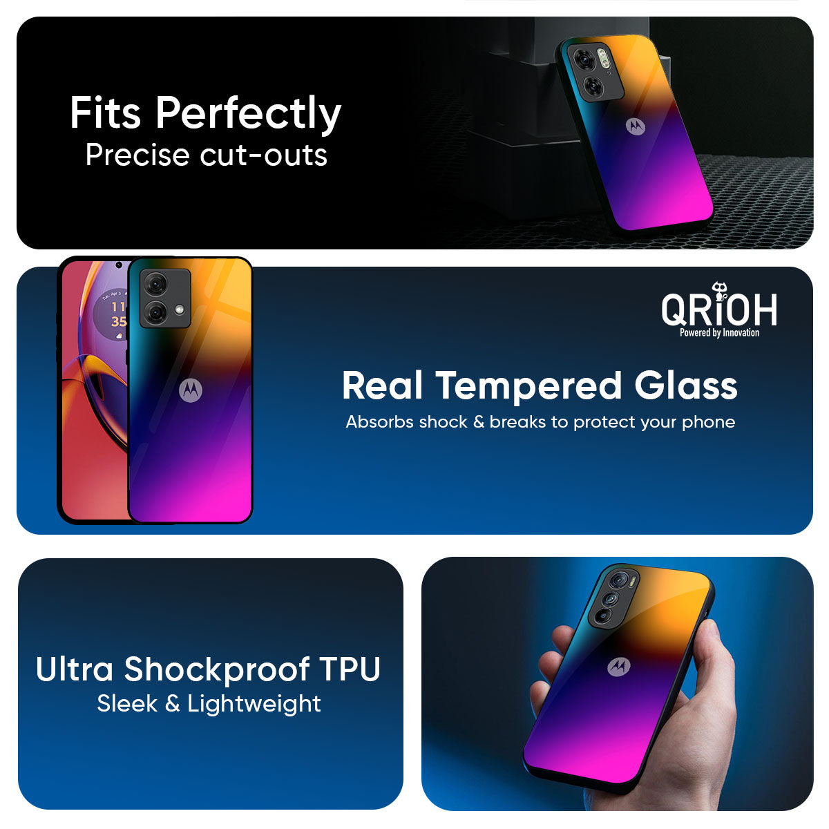 Prism Color Glass Case for Motorola G45 5G