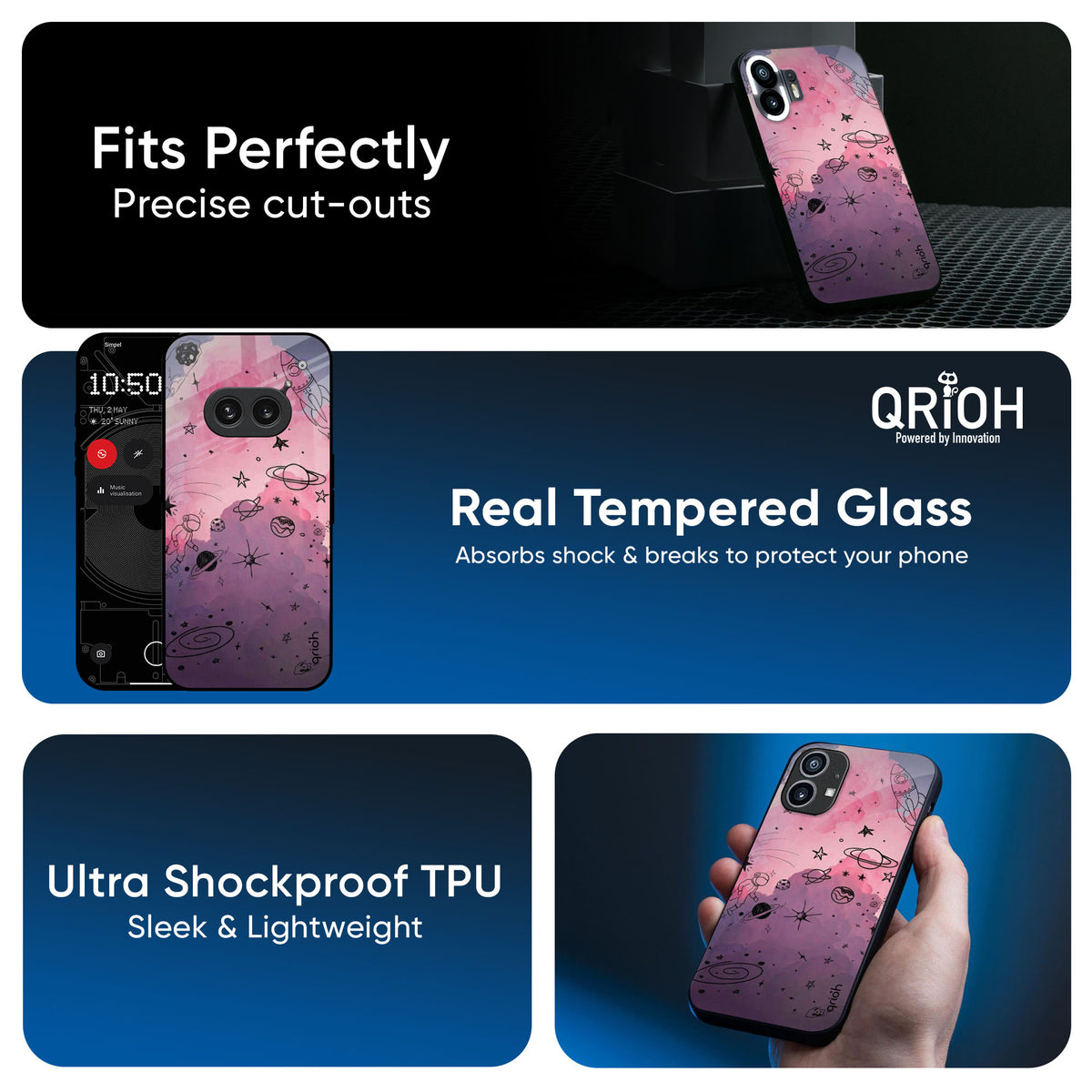 Space Doodles Glass Case for Nothing CMF Phone 1