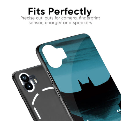 Cyan Bat Glass Case for Nothing Phone 2a Plus