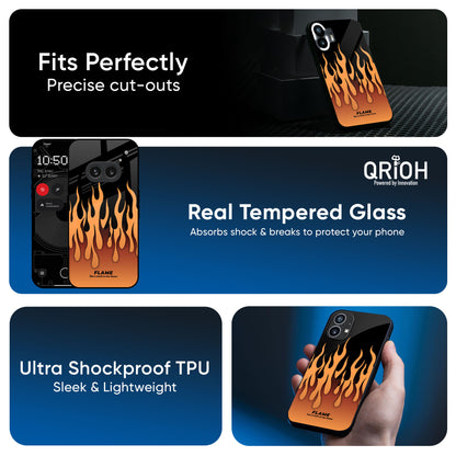 Fire Flame Glass Case for Nothing CMF Phone 1