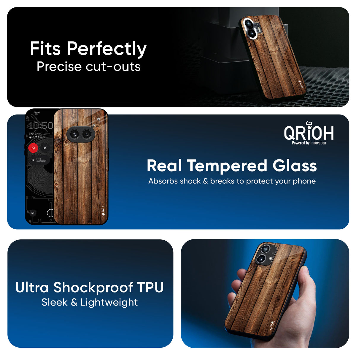 Timber Printed Glass Case for Nothing CMF Phone 1