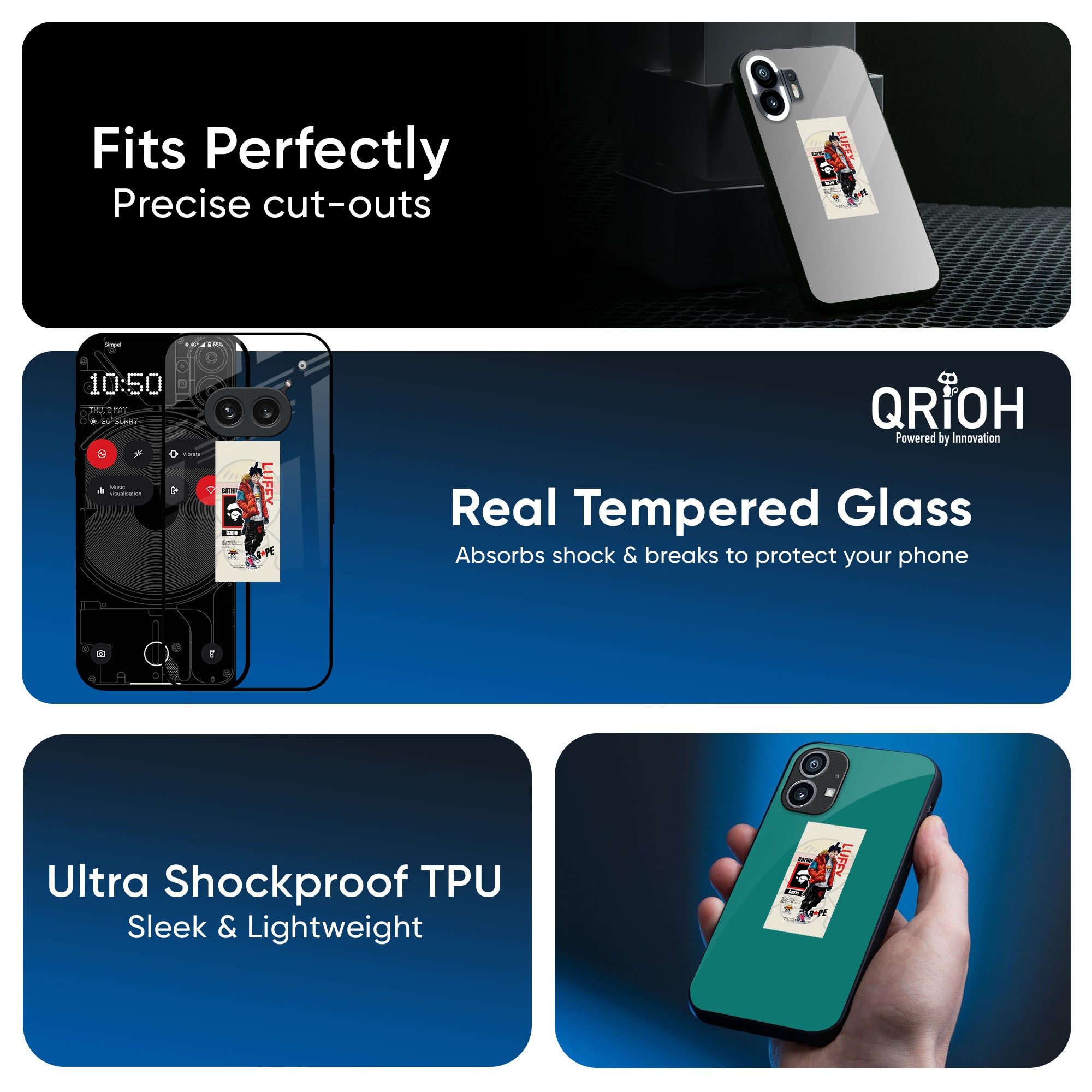 Bape Luffy Glass Case for Nothing CMF Phone 1