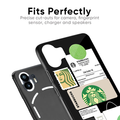 Coffee Latte Glass Case for Nothing Phone 2a Plus