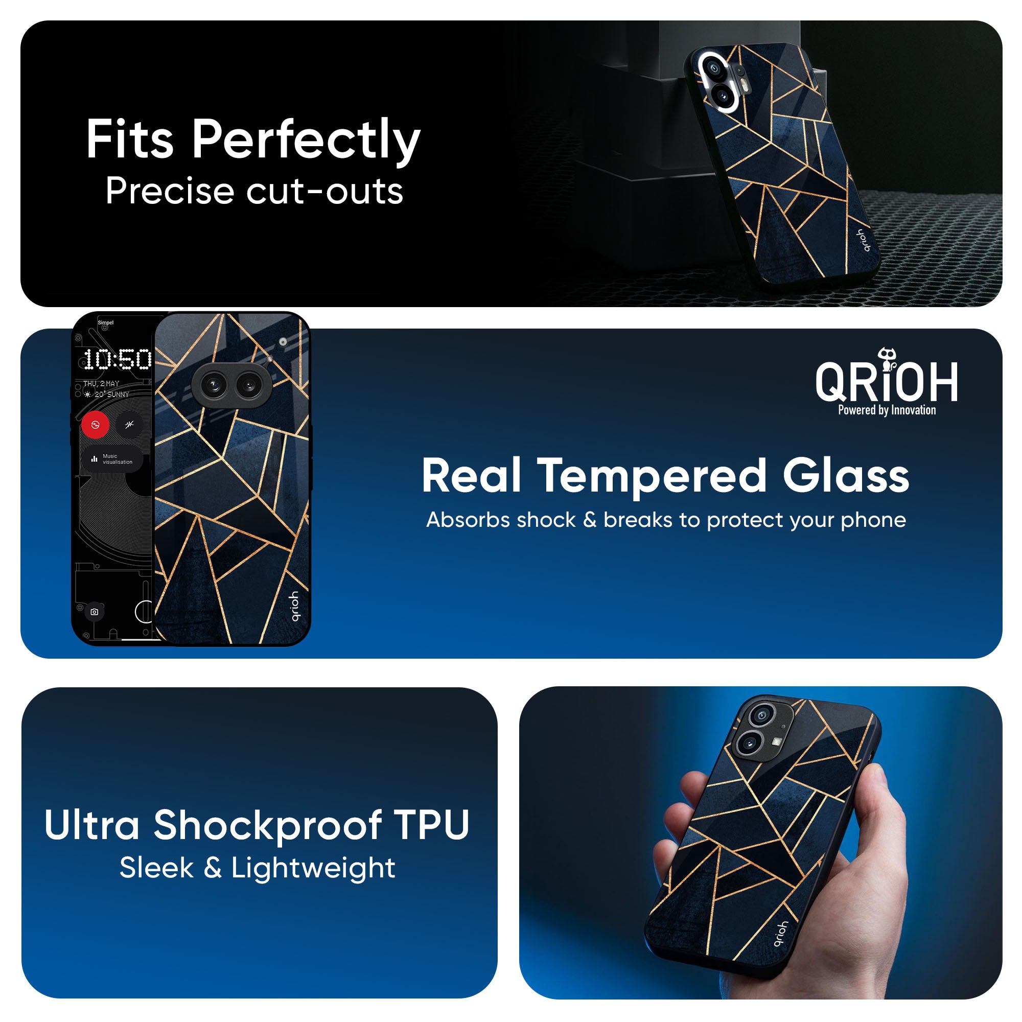 Abstract Tiles Glass Case for Nothing CMF Phone 1
