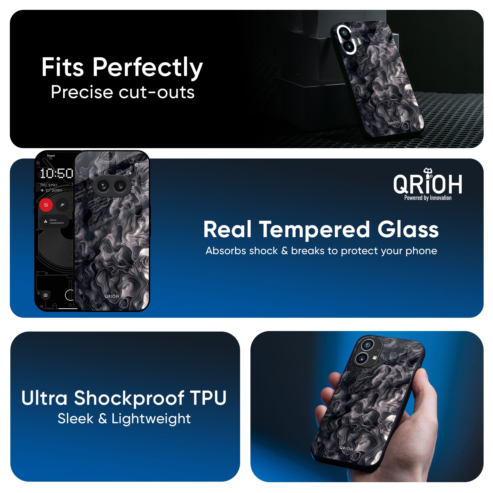 Cryptic Smoke Glass Case for Nothing CMF Phone 1