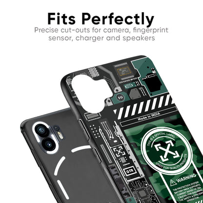 Green Camo Circuit Glass Case for Nothing Phone 2