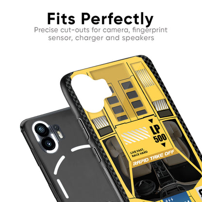 Yellow Racing Car Glass Case for Nothing CMF Phone 1