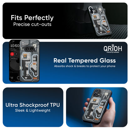 Retro Futuristic Glass Case for Nothing CMF Phone 1