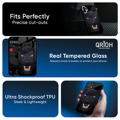 Angry Black Leopard Glass Case for Nothing Phone 1