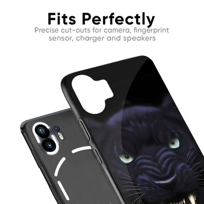 Angry Black Leopard Glass Case for Nothing Phone 1