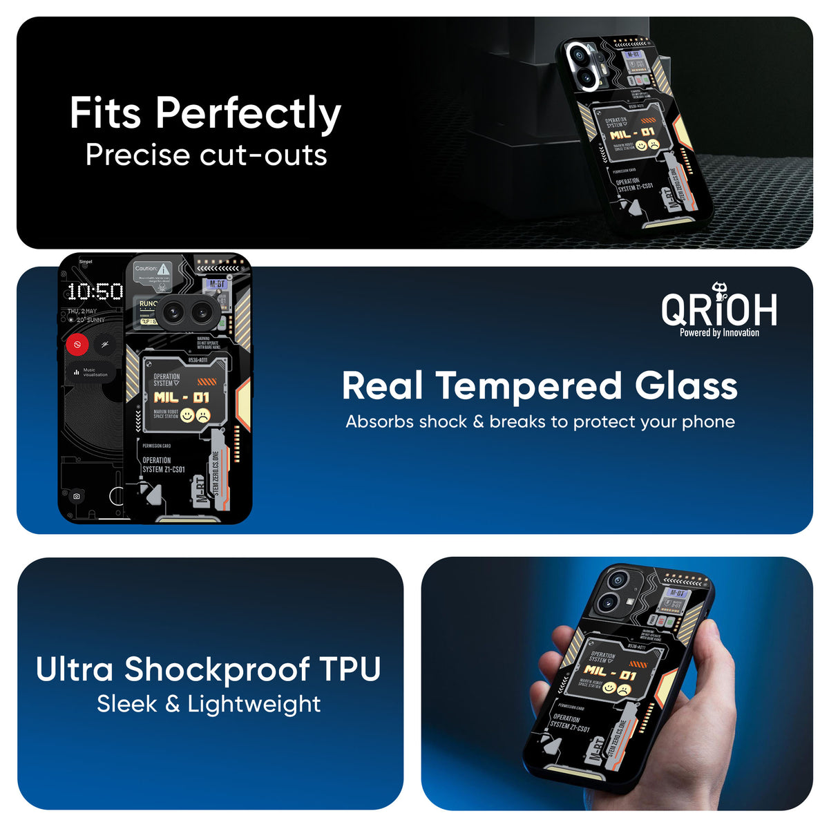 Exposed Parts Glass Case for Nothing CMF Phone 1