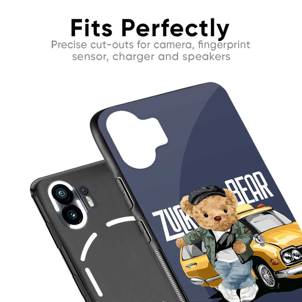 Adventurous Bear Glass Case for Nothing Phone 1