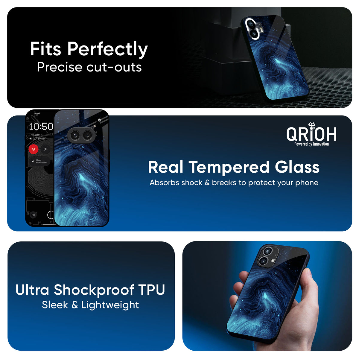 Dazzling Ocean Gradient Glass Case For Nothing CMF Phone 1